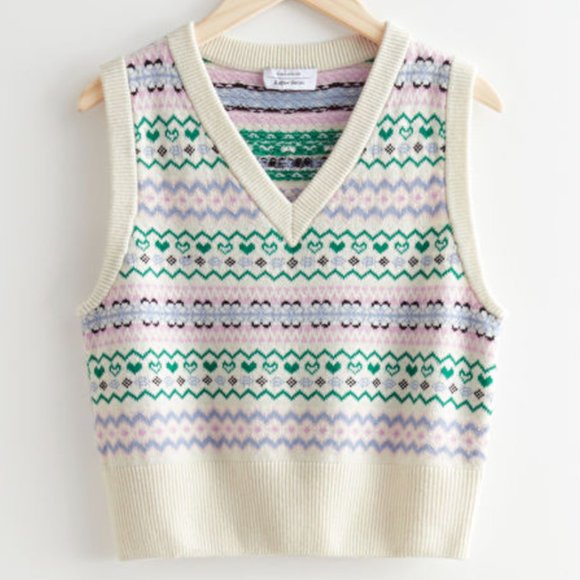 & Other Stories Jackets & Blazers - & Other Stories Jacquard Knit Vest